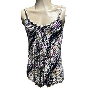 Silence + Noise Tank Top with Braided Sleeves and Splatter Pattern